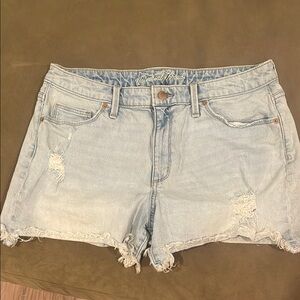 American Threads Blue Jean Shorts Distressed Cut-Off